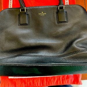 kate spade black leather briefcase